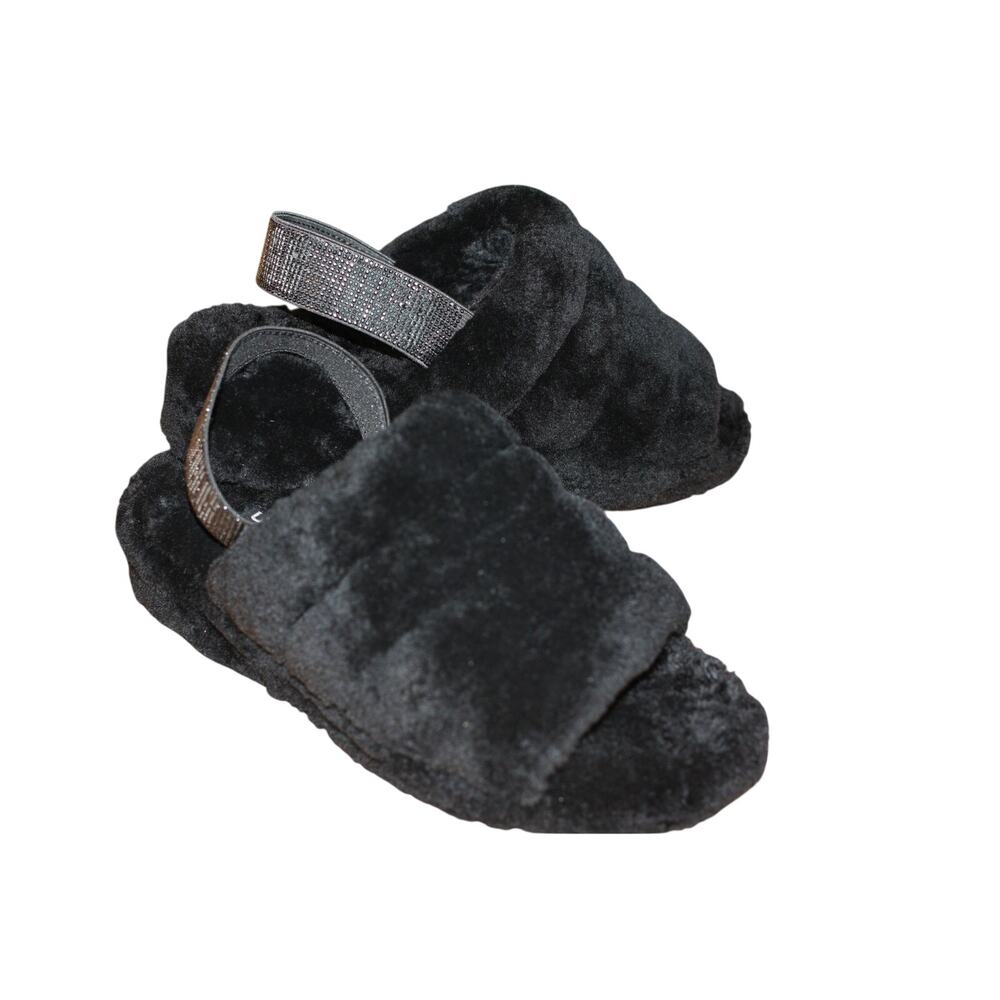 UGG Women's Fluff Yeah Bling Sheepskin Slides in Black Size 9